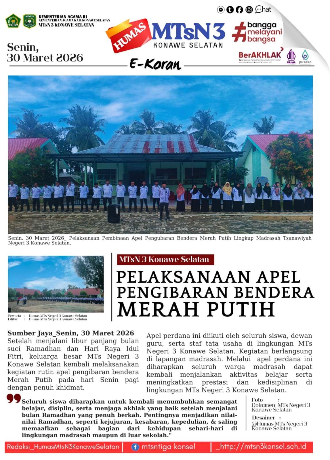 Apel pengibaran bendera merah putih